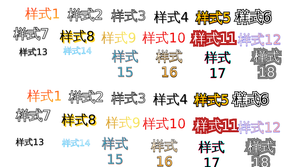 样式文字成组测试