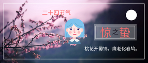 时尚简约惊蛰公众号封面首图